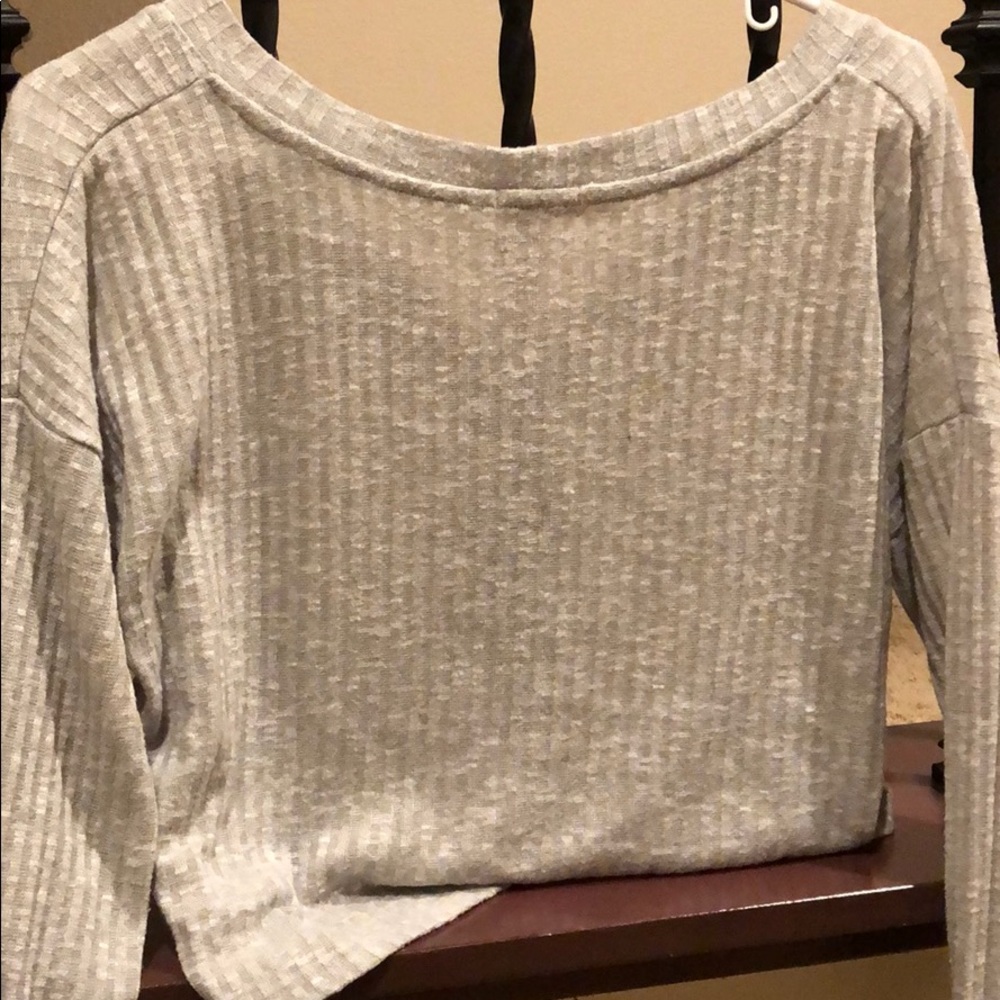 Cropped ribbed sweater - Picture 3 of 3